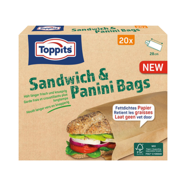 Toppits Sandwich & Panini Bags, Länge 28 cm, 20 Stück